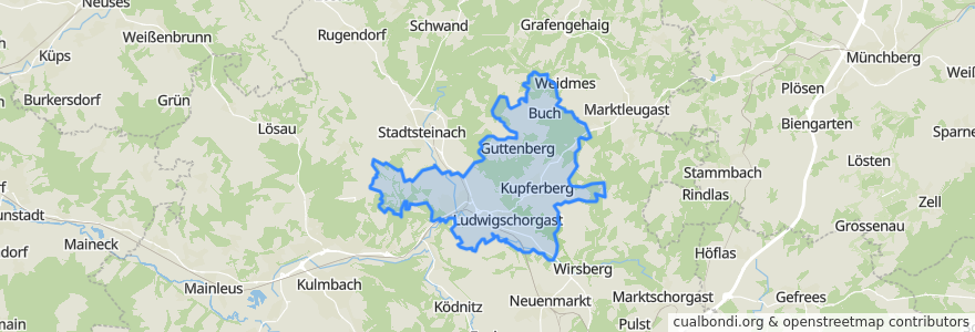 Mapa de ubicacion de Untersteinach (VGem).