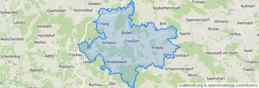 Mapa de ubicacion de Creußen (VGem).