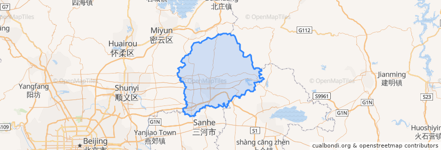 Mapa de ubicacion de 平谷区.