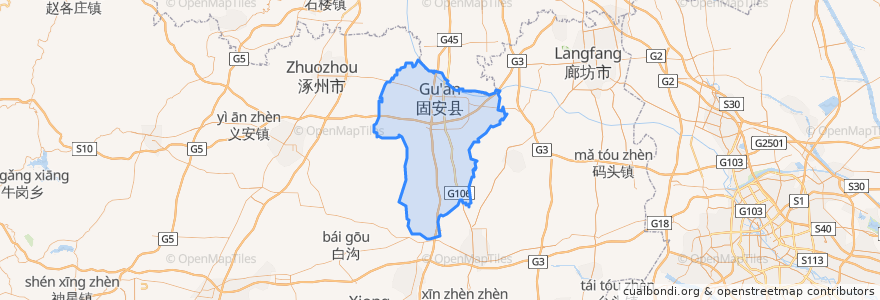 Mapa de ubicacion de 固安县.