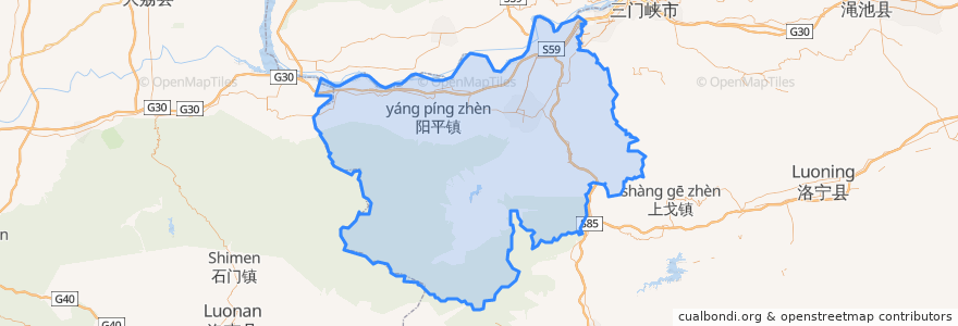 Mapa de ubicacion de 灵宝市.