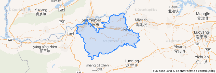 Mapa de ubicacion de 陕州区.