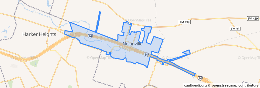 Mapa de ubicacion de Nolanville.