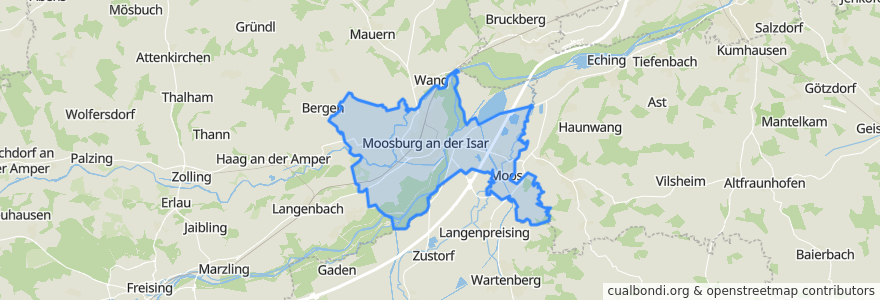 Mapa de ubicacion de Moosburg.