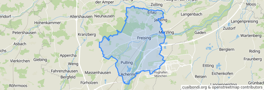 Mapa de ubicacion de Freising.