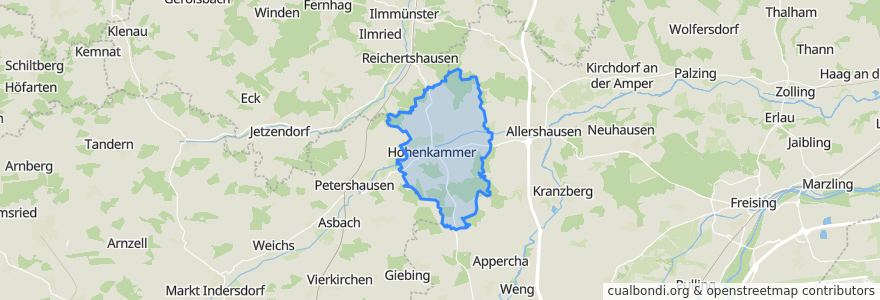 Mapa de ubicacion de Hohenkammer.