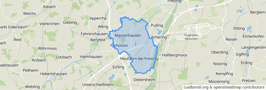 Mapa de ubicacion de Neufahrn bei Freising.