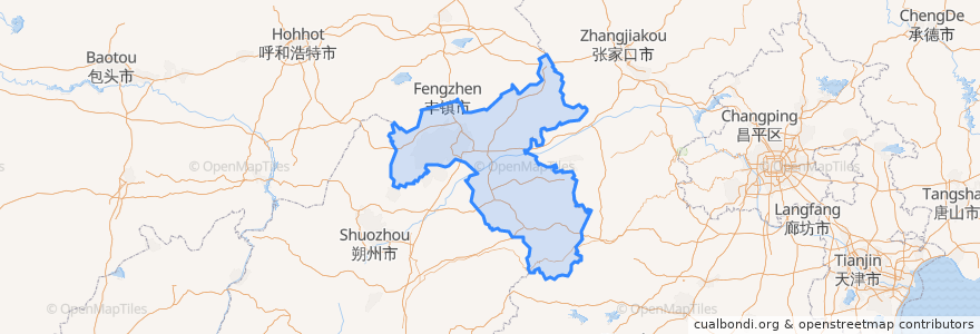 Mapa de ubicacion de 大同市.