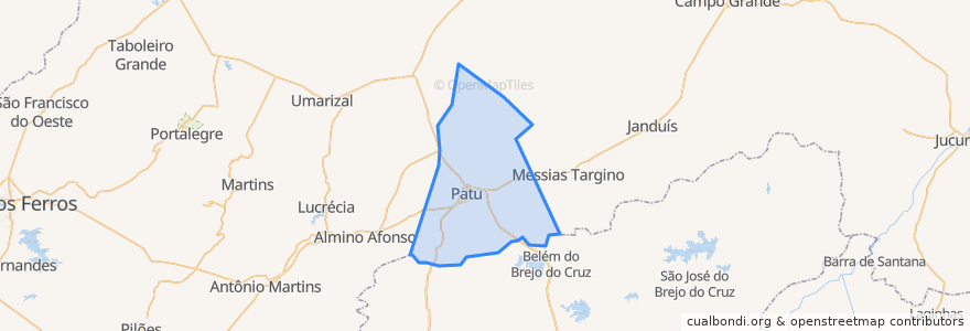 Mapa de ubicacion de Patu.