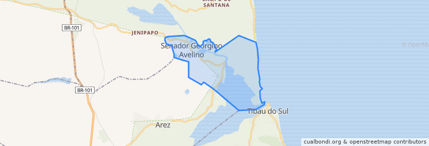 Mapa de ubicacion de Senador Georgino Avelino.