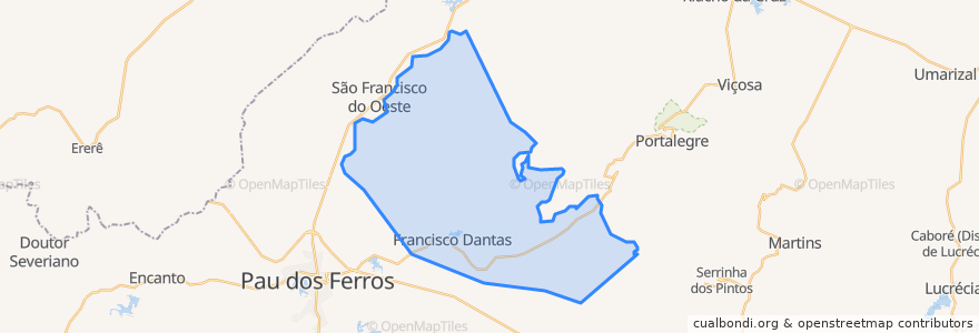 Mapa de ubicacion de Francisco Dantas.