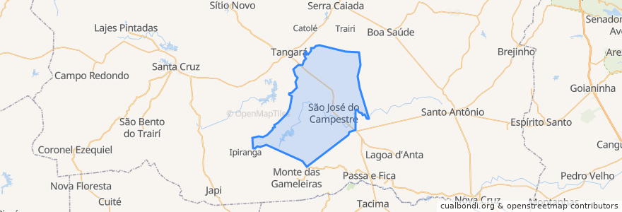 Mapa de ubicacion de São José do Campestre.