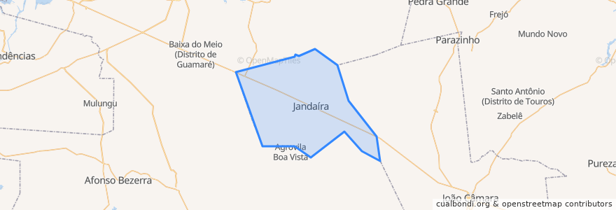 Mapa de ubicacion de Jandaíra.