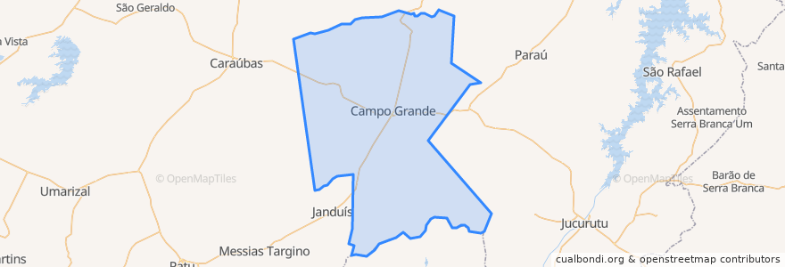 Mapa de ubicacion de Campo Grande.