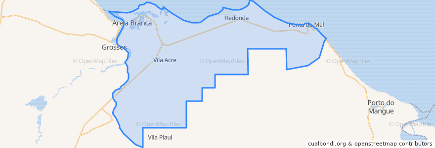 Mapa de ubicacion de Areia Branca.