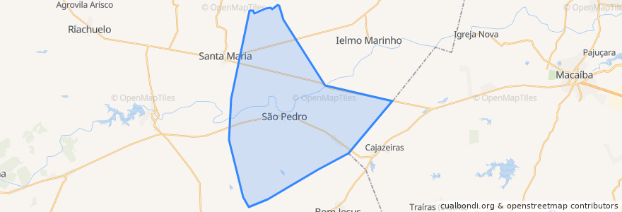 Mapa de ubicacion de São Pedro.