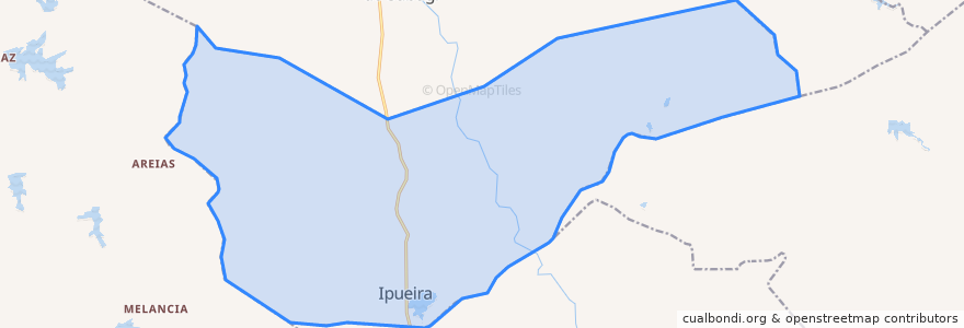 Mapa de ubicacion de Ipueira.