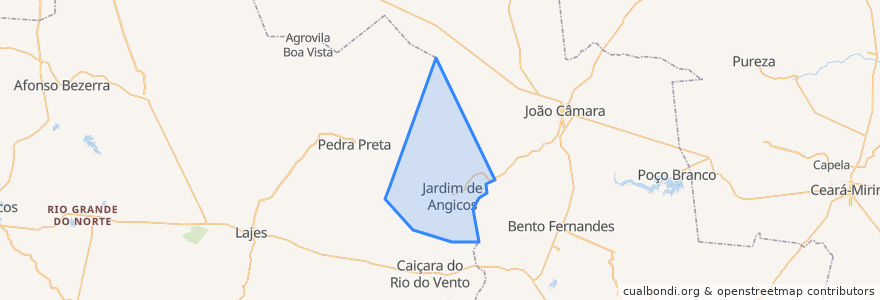 Mapa de ubicacion de Jardim de Angicos.