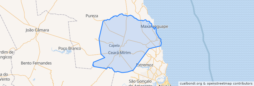 Mapa de ubicacion de Ceará-Mirim.