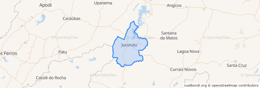 Mapa de ubicacion de Jucurutu.