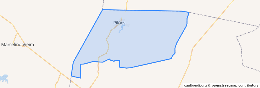 Mapa de ubicacion de Pilões.