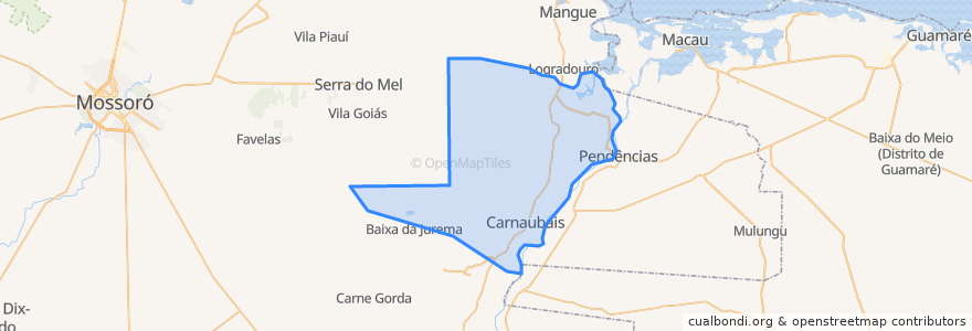 Mapa de ubicacion de Carnaubais.