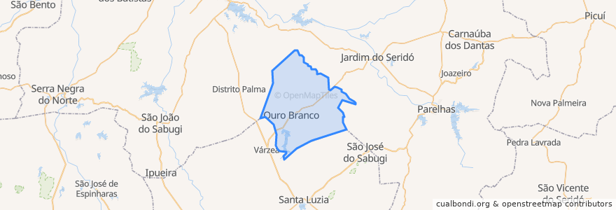 Mapa de ubicacion de Ouro Branco.