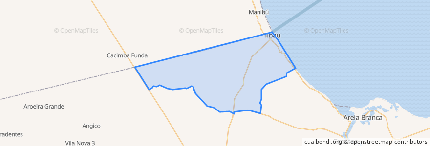 Mapa de ubicacion de Tibau.