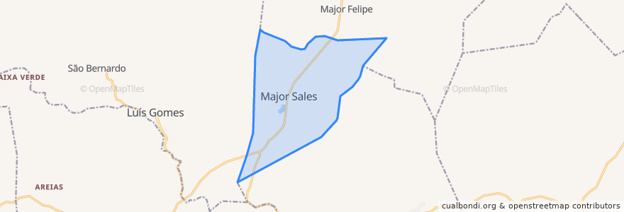 Mapa de ubicacion de Major Sales.