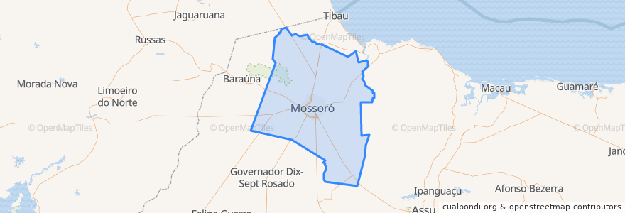 Mapa de ubicacion de Mossoró.