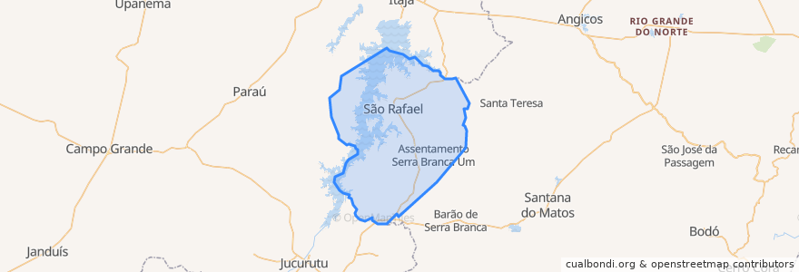 Mapa de ubicacion de São Rafael.