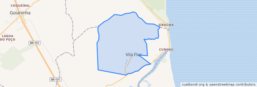 Mapa de ubicacion de Vila Flor.