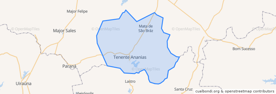 Mapa de ubicacion de Tenente Ananias.