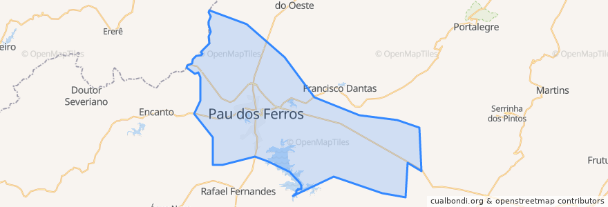 Mapa de ubicacion de Pau dos Ferros.