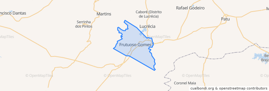 Mapa de ubicacion de Frutuoso Gomes.