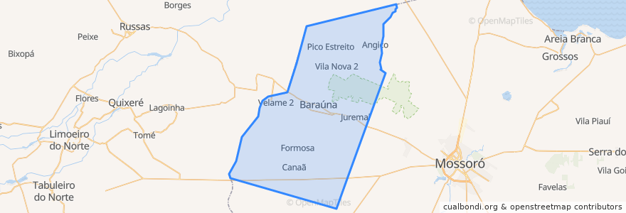 Mapa de ubicacion de Baraúna.