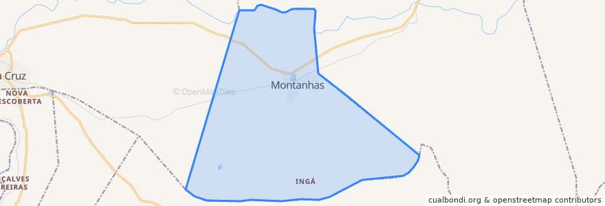 Mapa de ubicacion de Montanhas.