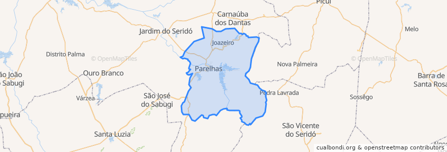 Mapa de ubicacion de Parelhas.