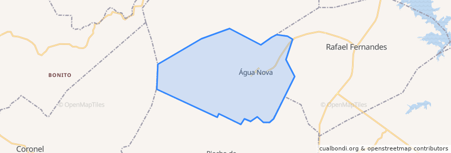 Mapa de ubicacion de Água Nova.