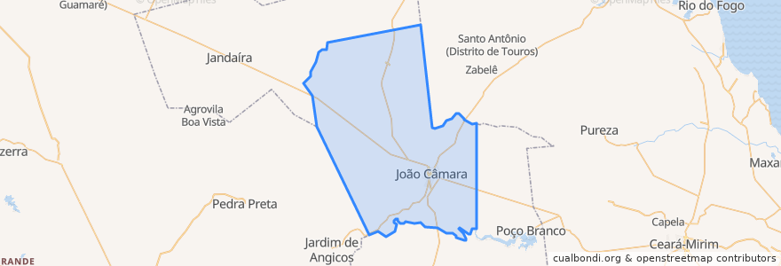 Mapa de ubicacion de João Câmara.