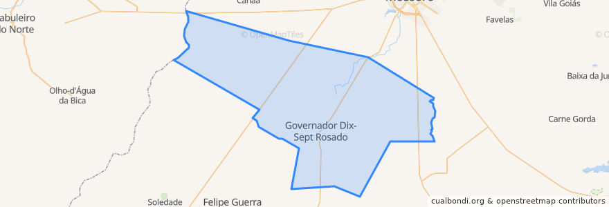 Mapa de ubicacion de Governador Dix-Sept Rosado.