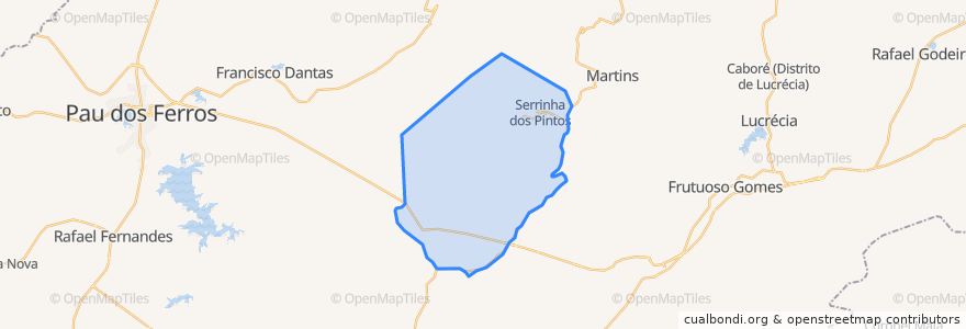 Mapa de ubicacion de Serrinha dos Pintos.