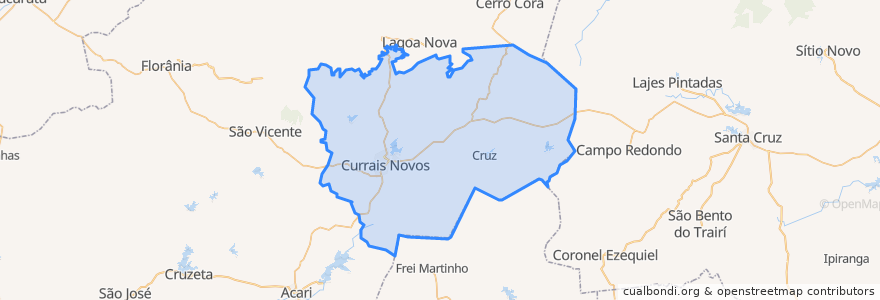 Mapa de ubicacion de Currais Novos.