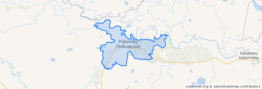 Mapa de ubicacion de городское поселение Пойковский.