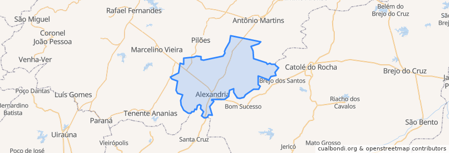 Mapa de ubicacion de Alexandria.