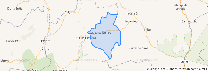 Mapa de ubicacion de Lagoa de Dentro.