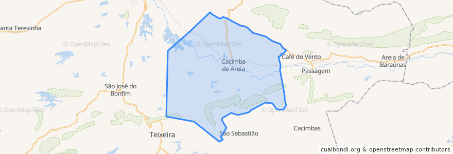 Mapa de ubicacion de Cacimba de Areia.