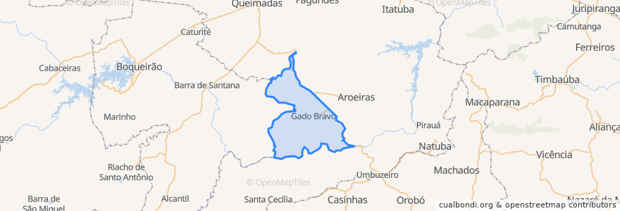 Mapa de ubicacion de Gado Bravo.