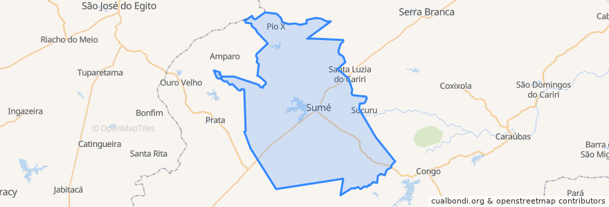 Mapa de ubicacion de Sumé.