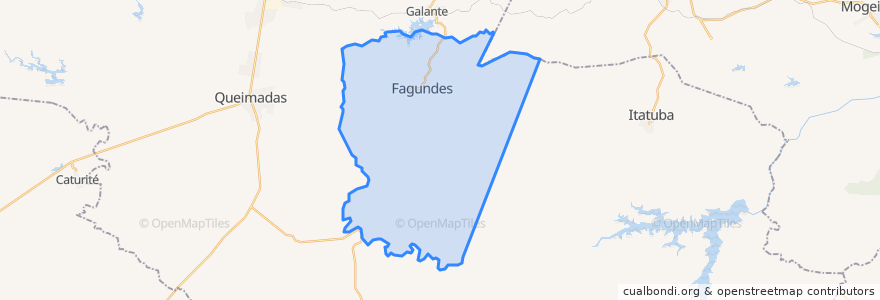 Mapa de ubicacion de Fagundes.